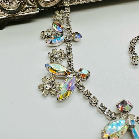 Vintage AB Crystal rhinestone Necklace SO GORGEOUS! - Picture 10 of 17